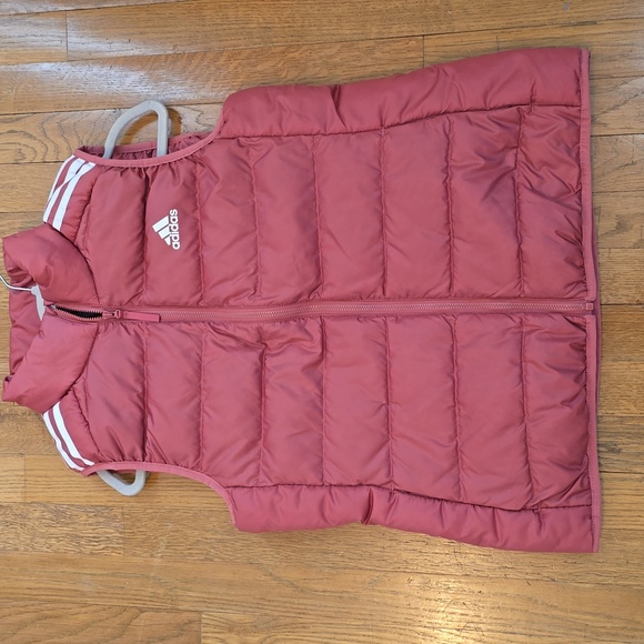 ADIDAS BRAND SIGNATURE WOMEN'S "WONDER RED" PUFFER DOWN VEST SIZE XS - Picture 2 of 16